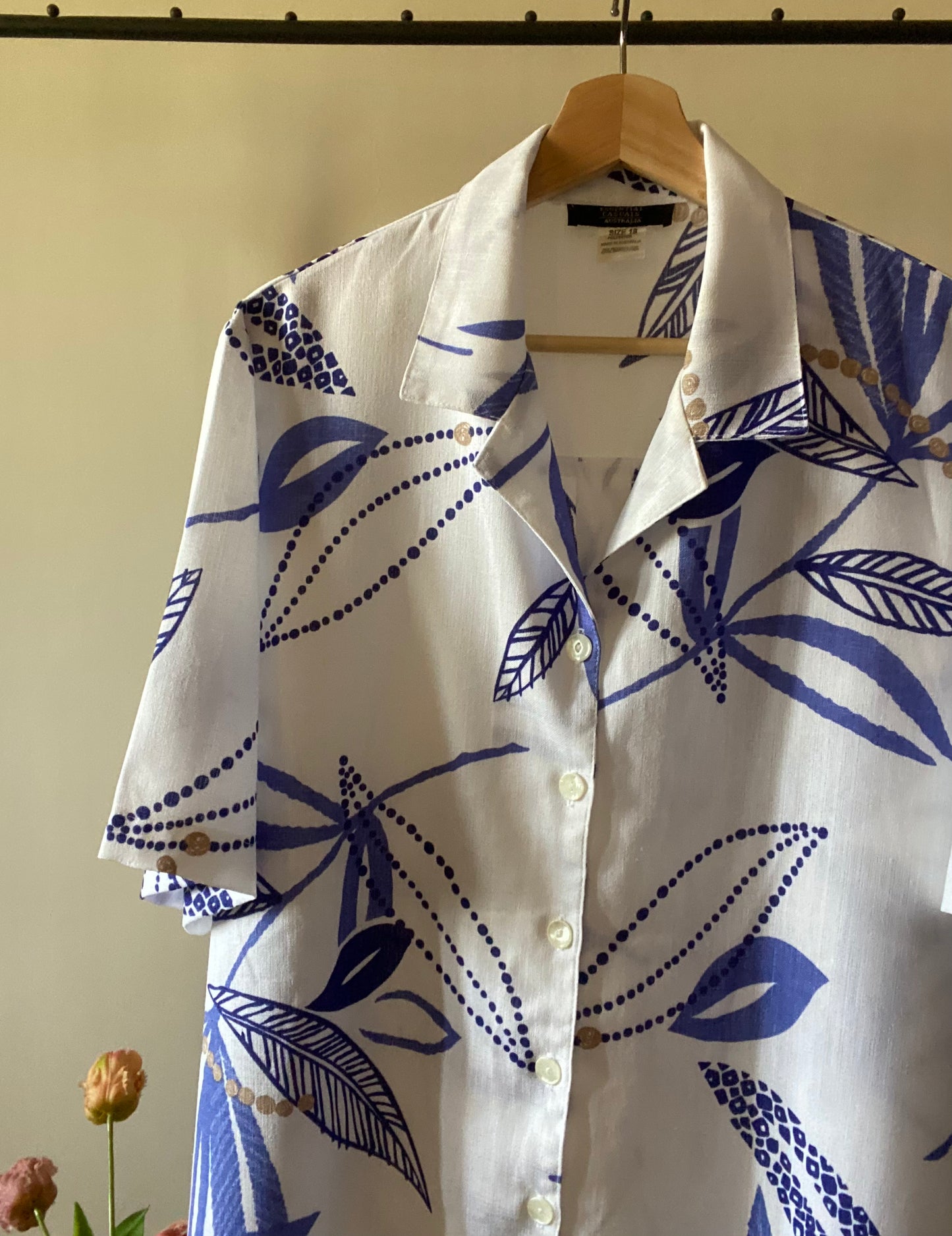 Vintage Essential Casual Leaves Print Shirt