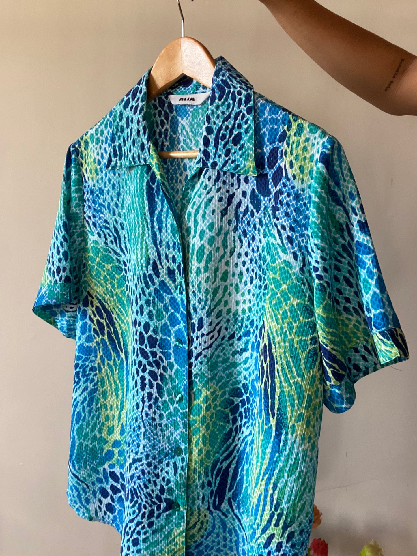 Ocean Inspired Snake Print Vintage Shirt