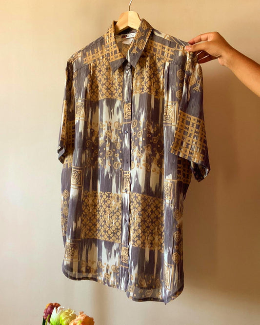 Vintage Abstract Print Shirt