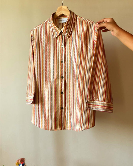 Vintage Alfred Dunner Striped Shirt With Thread Embroidery