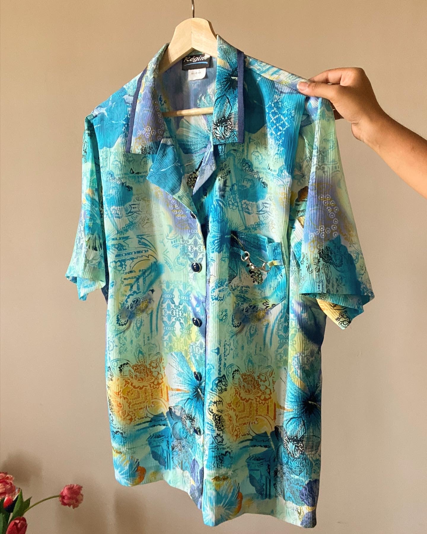 Ocean Abstract Print Vintage Shirt