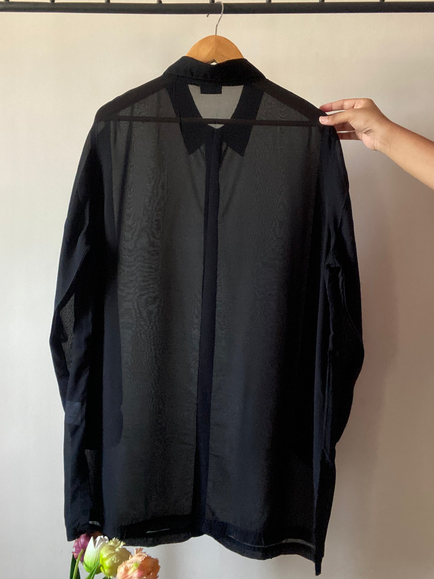 Vintage Black Sheer Shirt