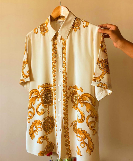 Vintage Baroque Print Shirt