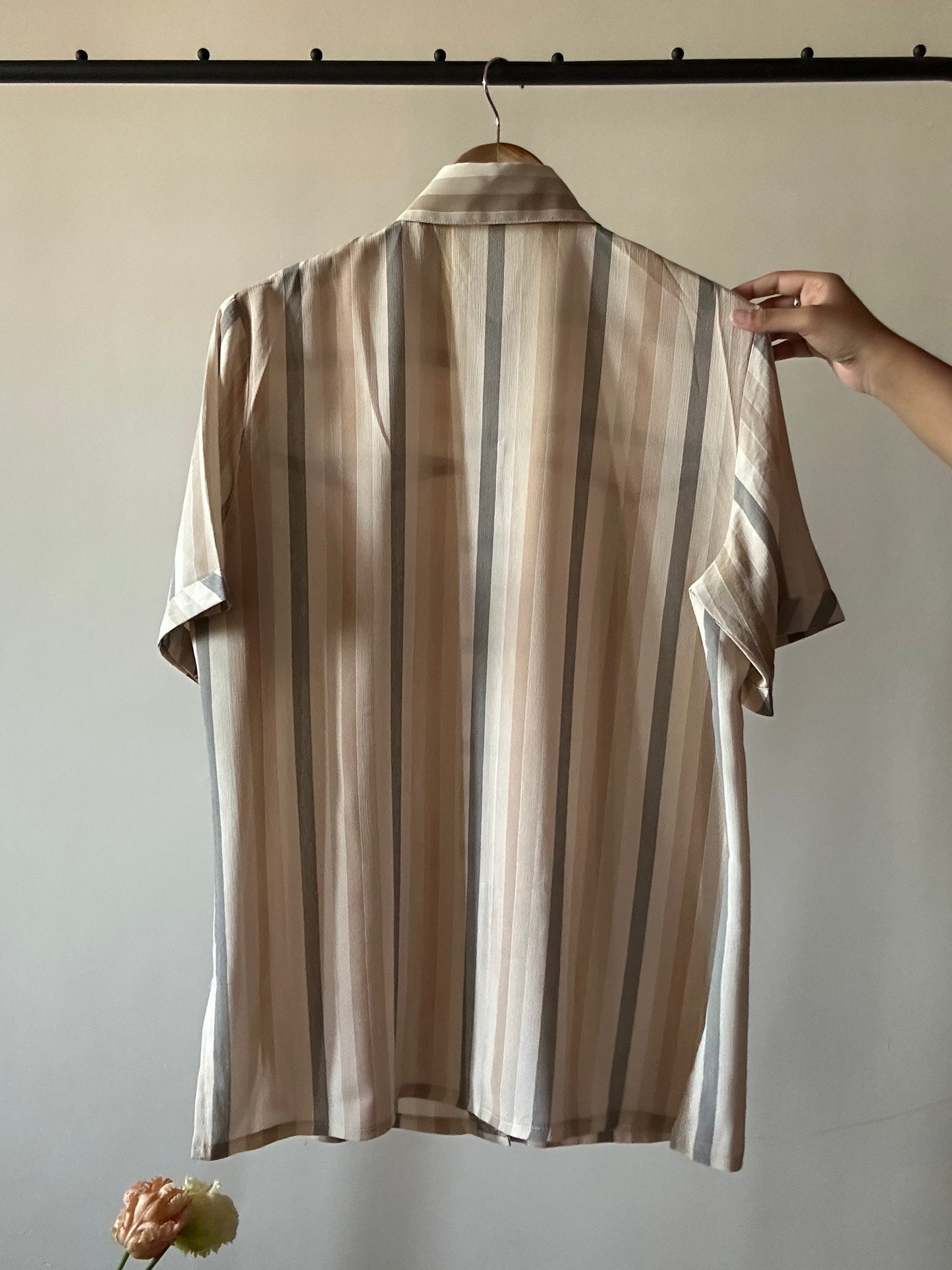 Neutral Striped Print Vintage Shirt