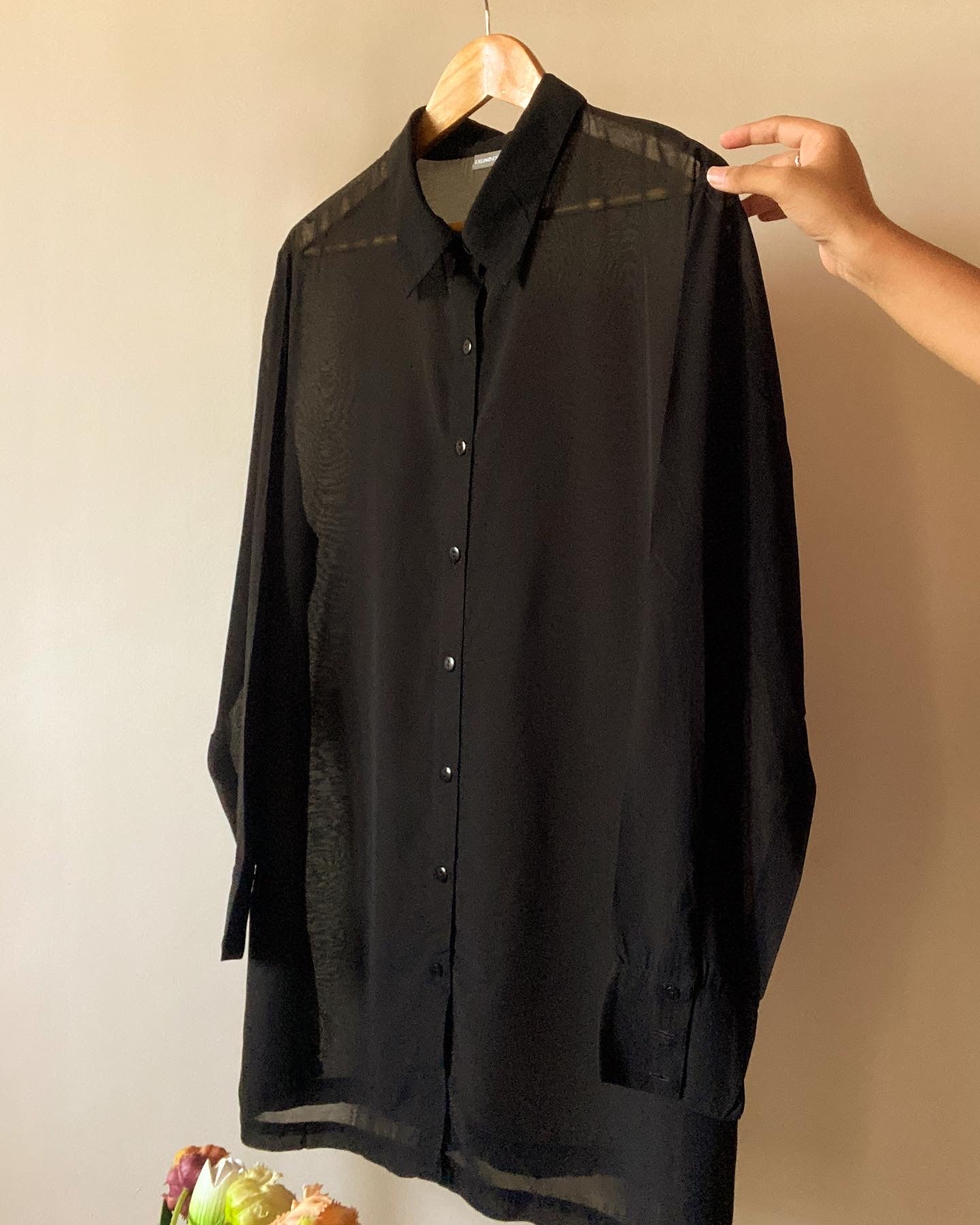 Vintage Black Sheer Shirt