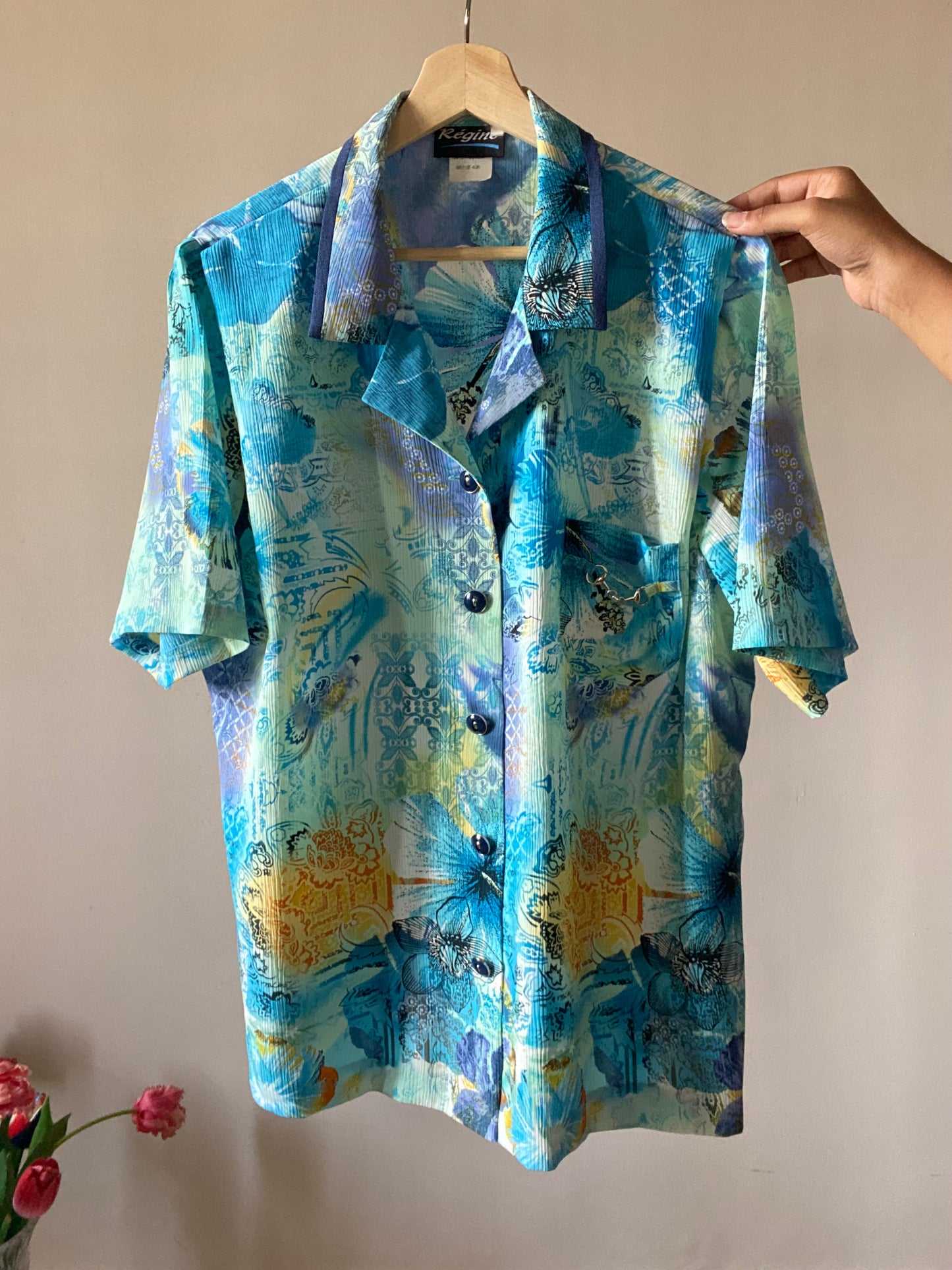 Ocean Abstract Print Vintage Shirt