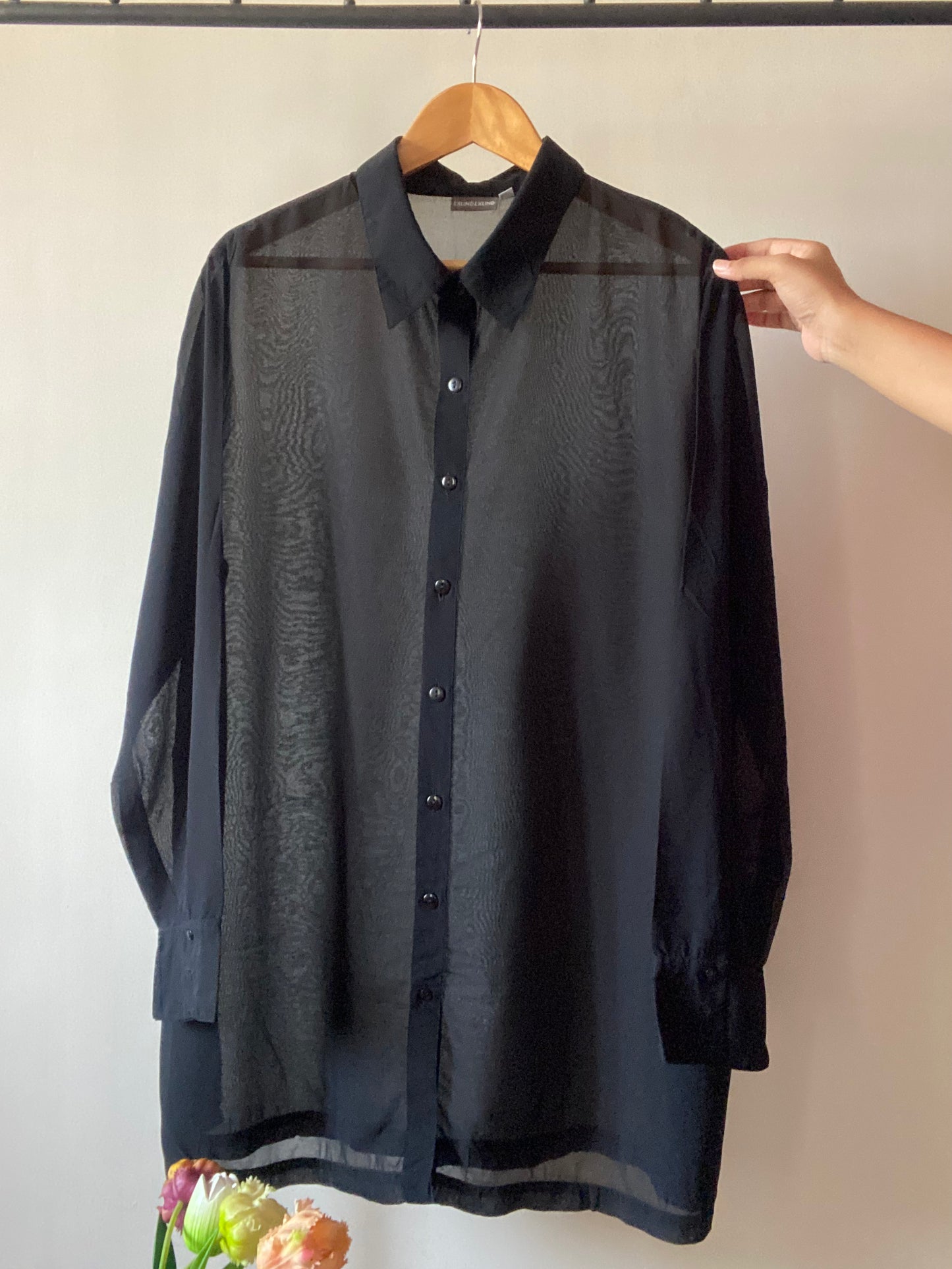 Vintage Black Sheer Shirt