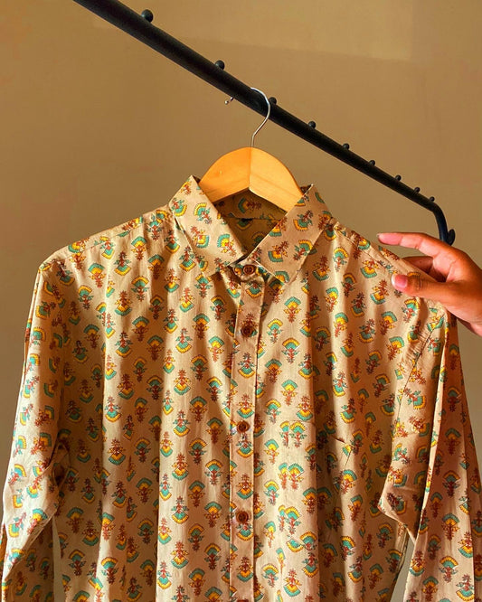 Heritage Motif Flower Inspired Print Shirt