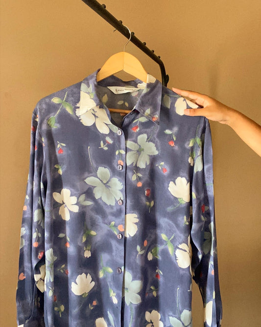 Blue Floral Fullsleved Shirt