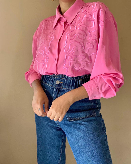 Embroidered Pink Vintage Shirt