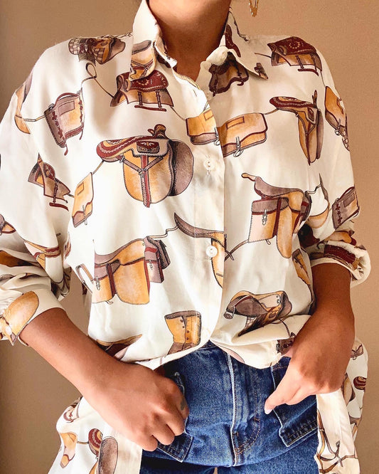 Vintage Saddle Bag Print Shirt