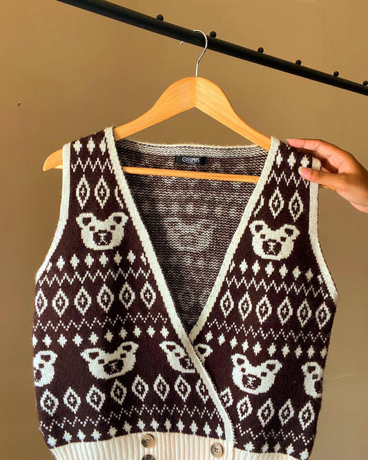 Bear Brown Vintage Sweater Vest