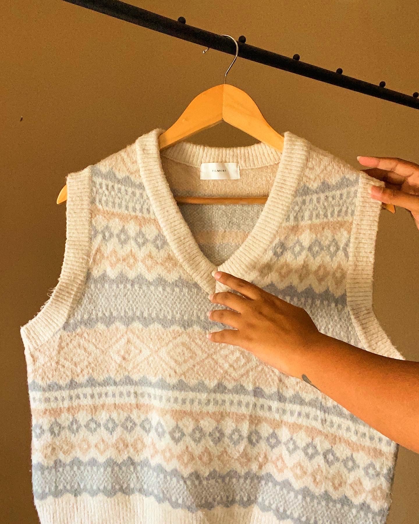 Pastel Coloured Vintage Sweater Vest