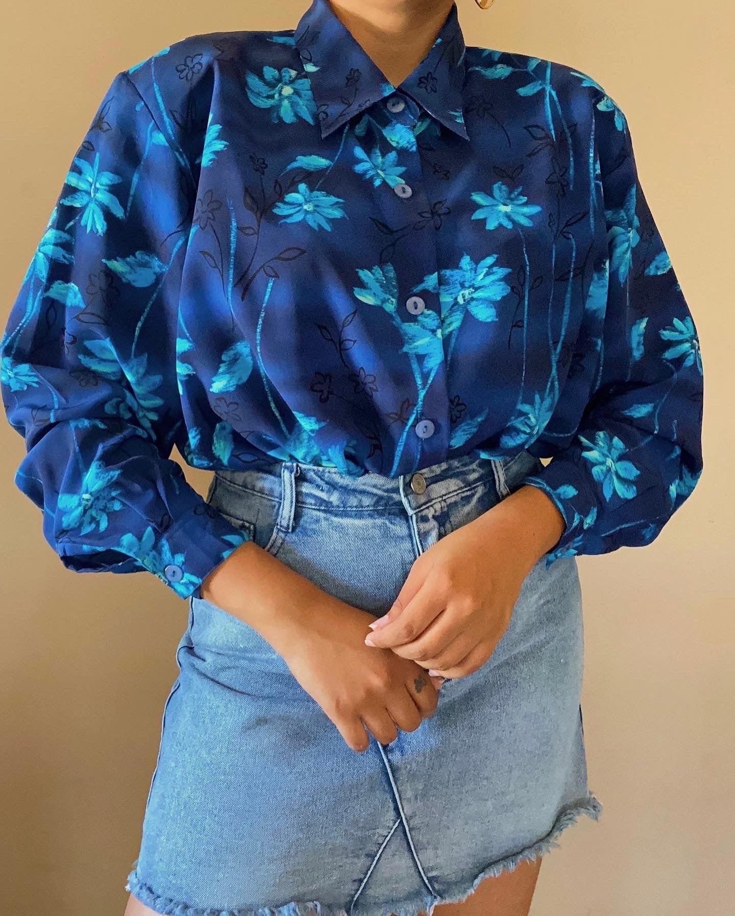 Blue floral shirt