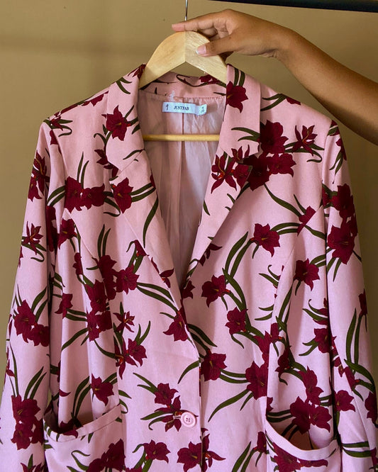 Pink Floral Vintage Blazer