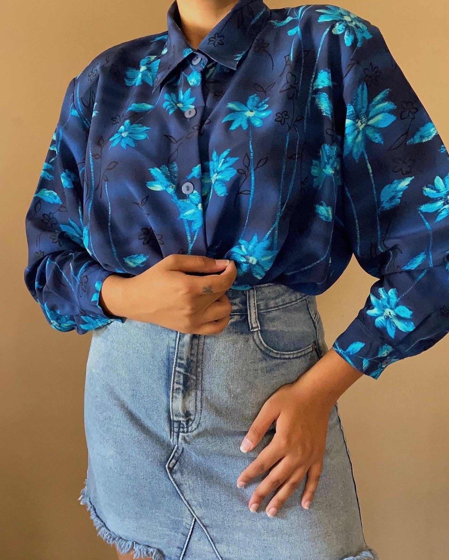 Blue floral shirt