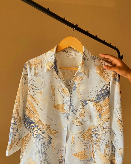 Jewel Inspired Print Vintage Shirt