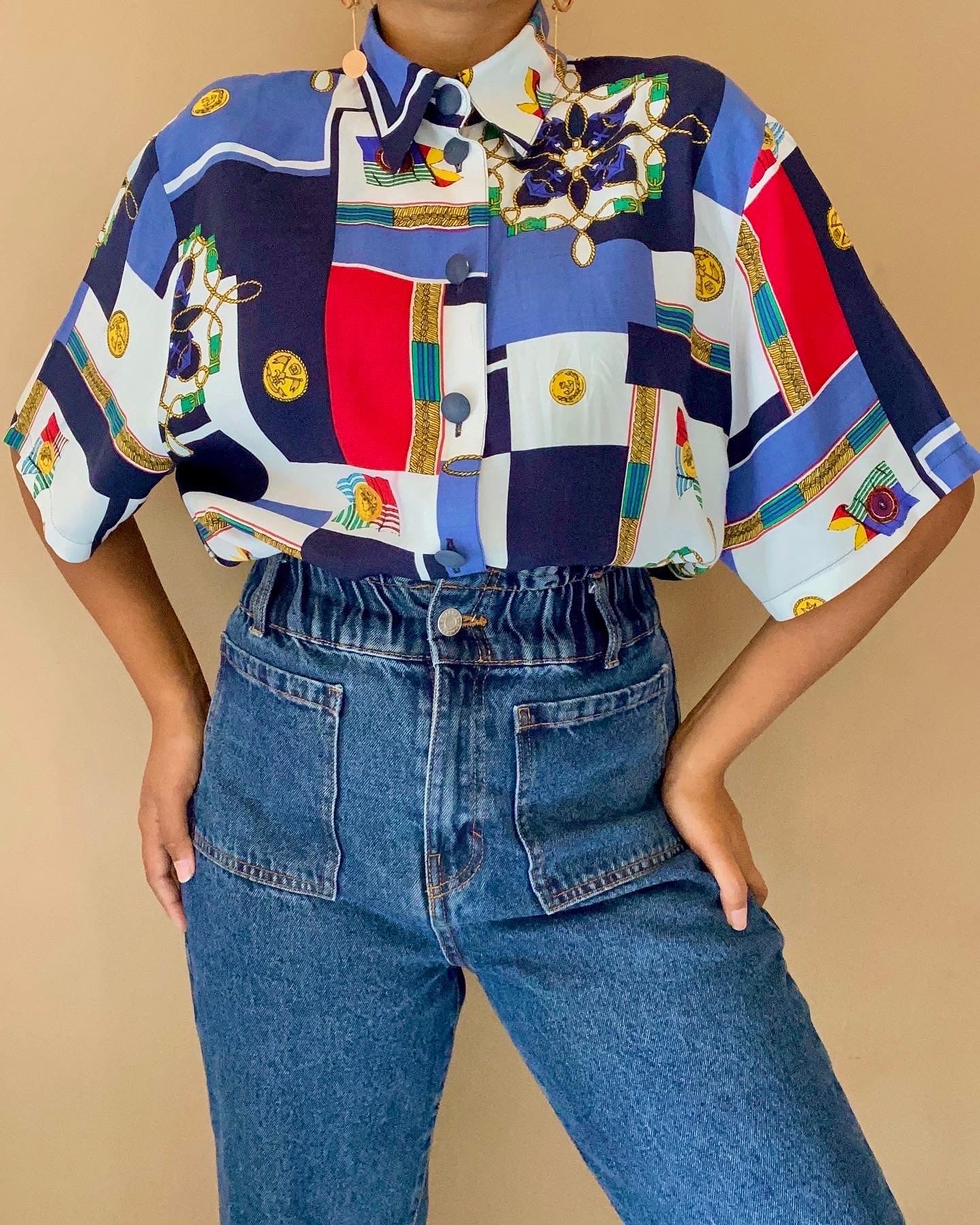 Colour Block Print Shirt