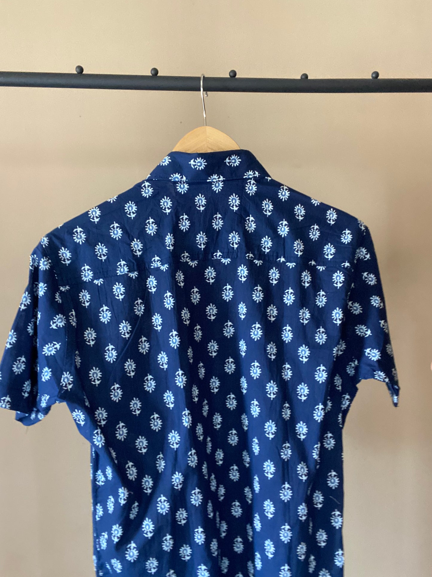 Indigo Floral Print Shirt