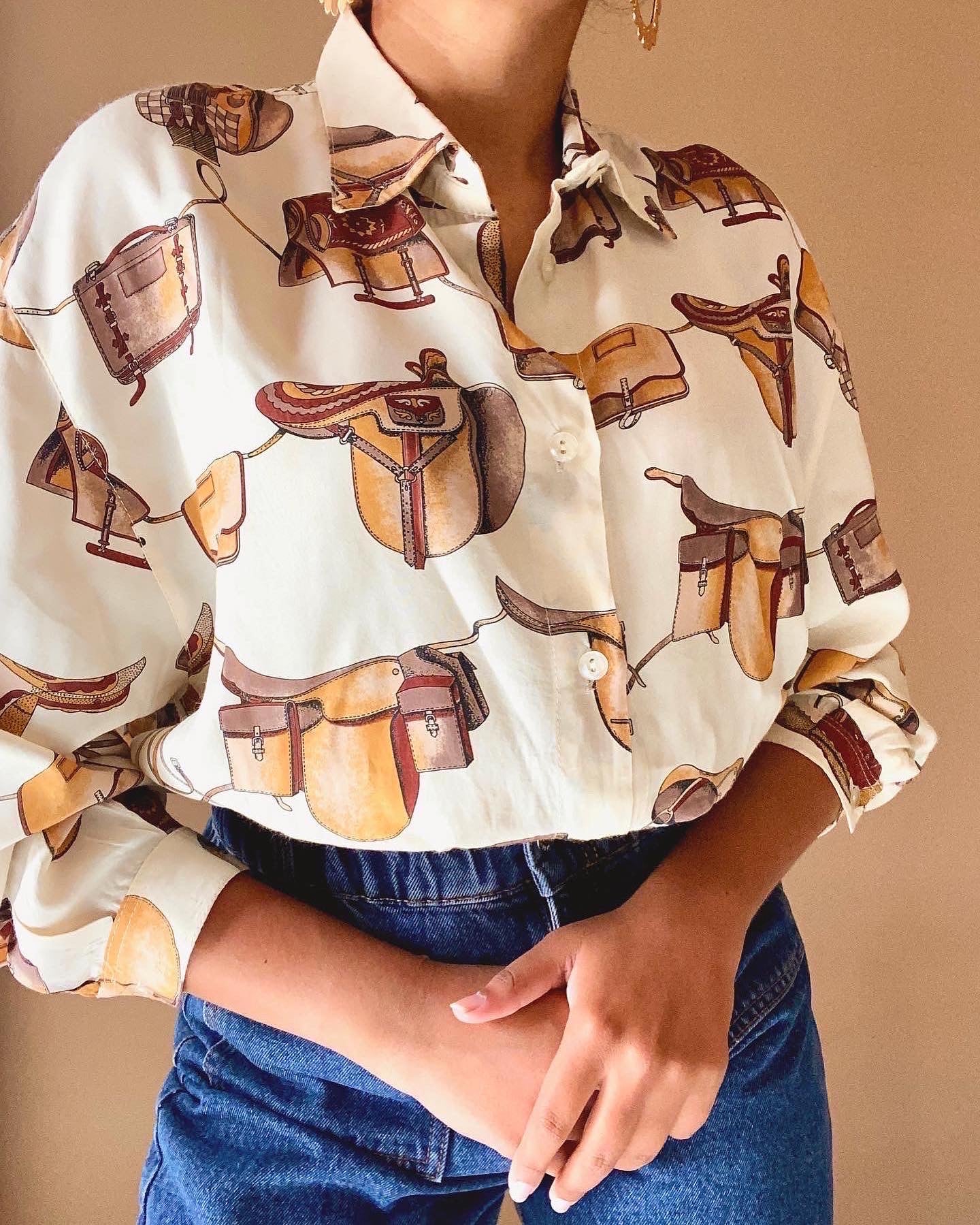 Vintage Saddle Bag Print Shirt