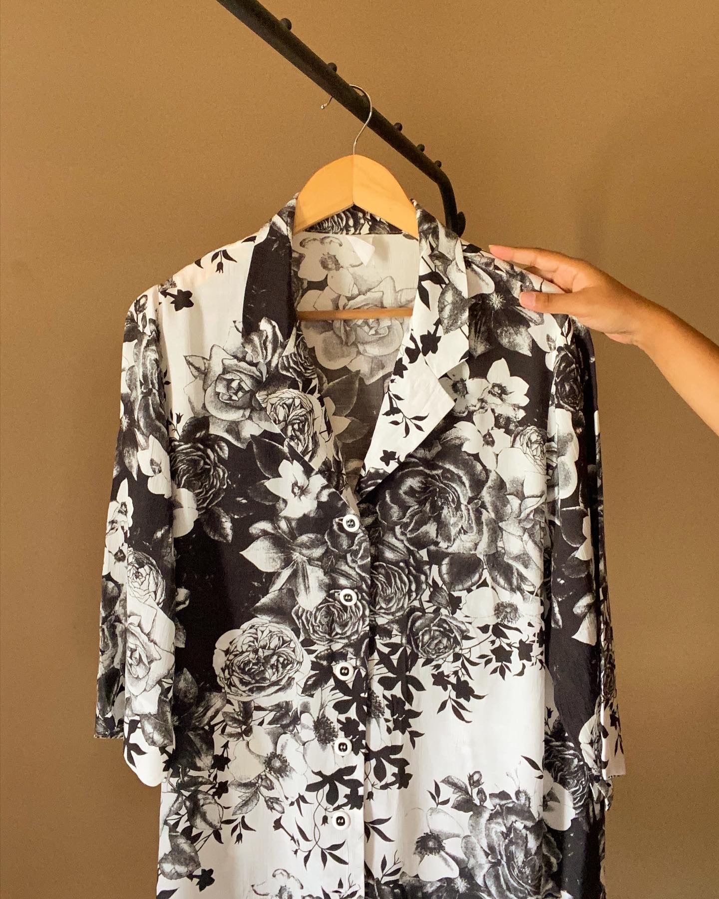 Vintage Black Floral Shirt