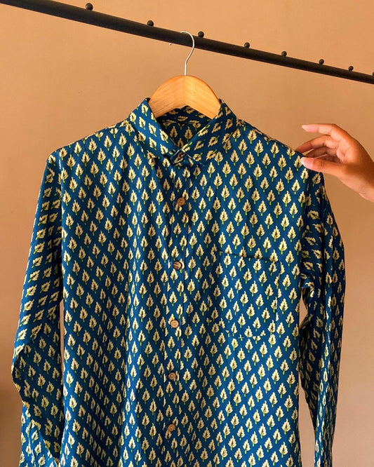 Ethnic Leaf Print Shirt