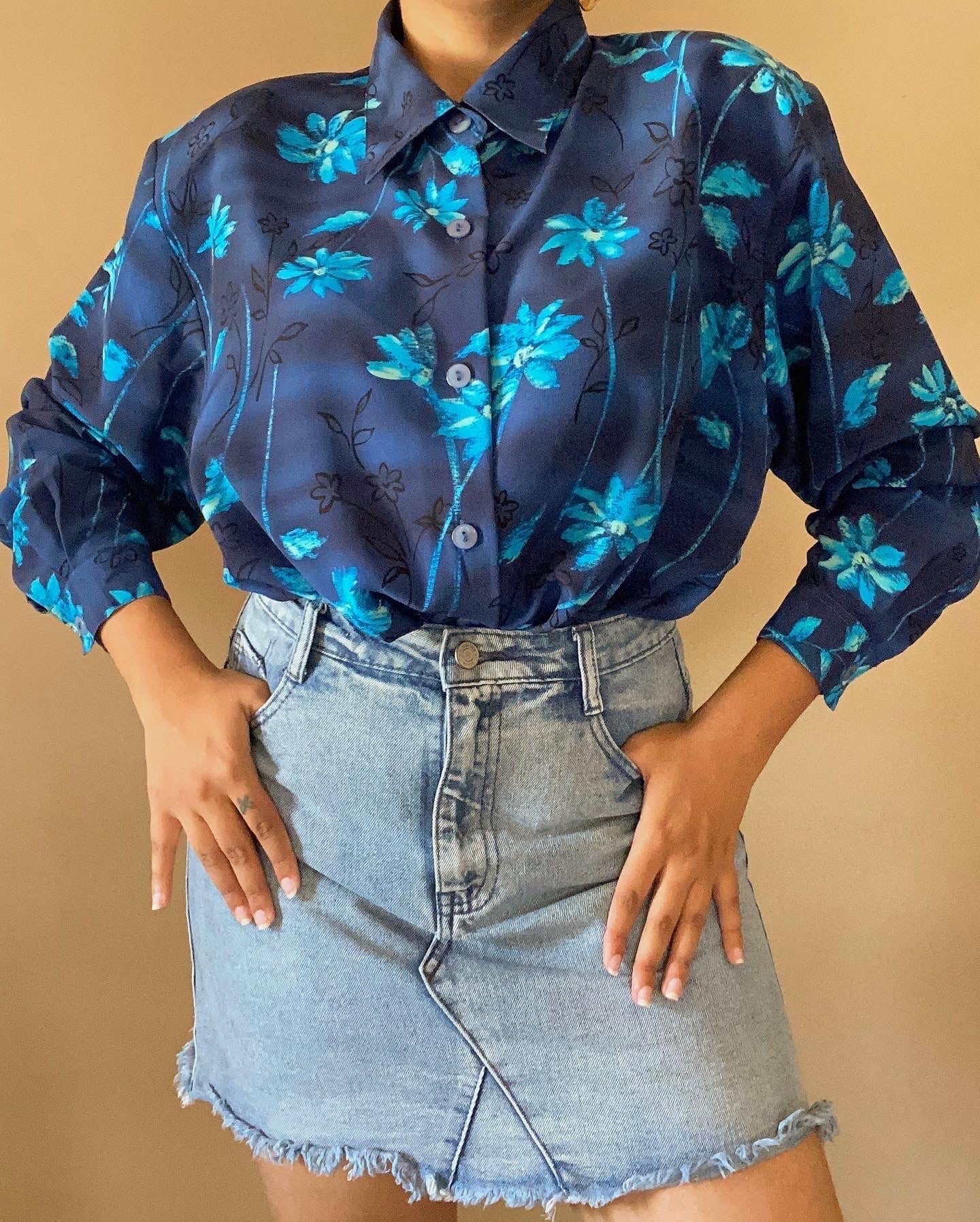 Blue floral shirt