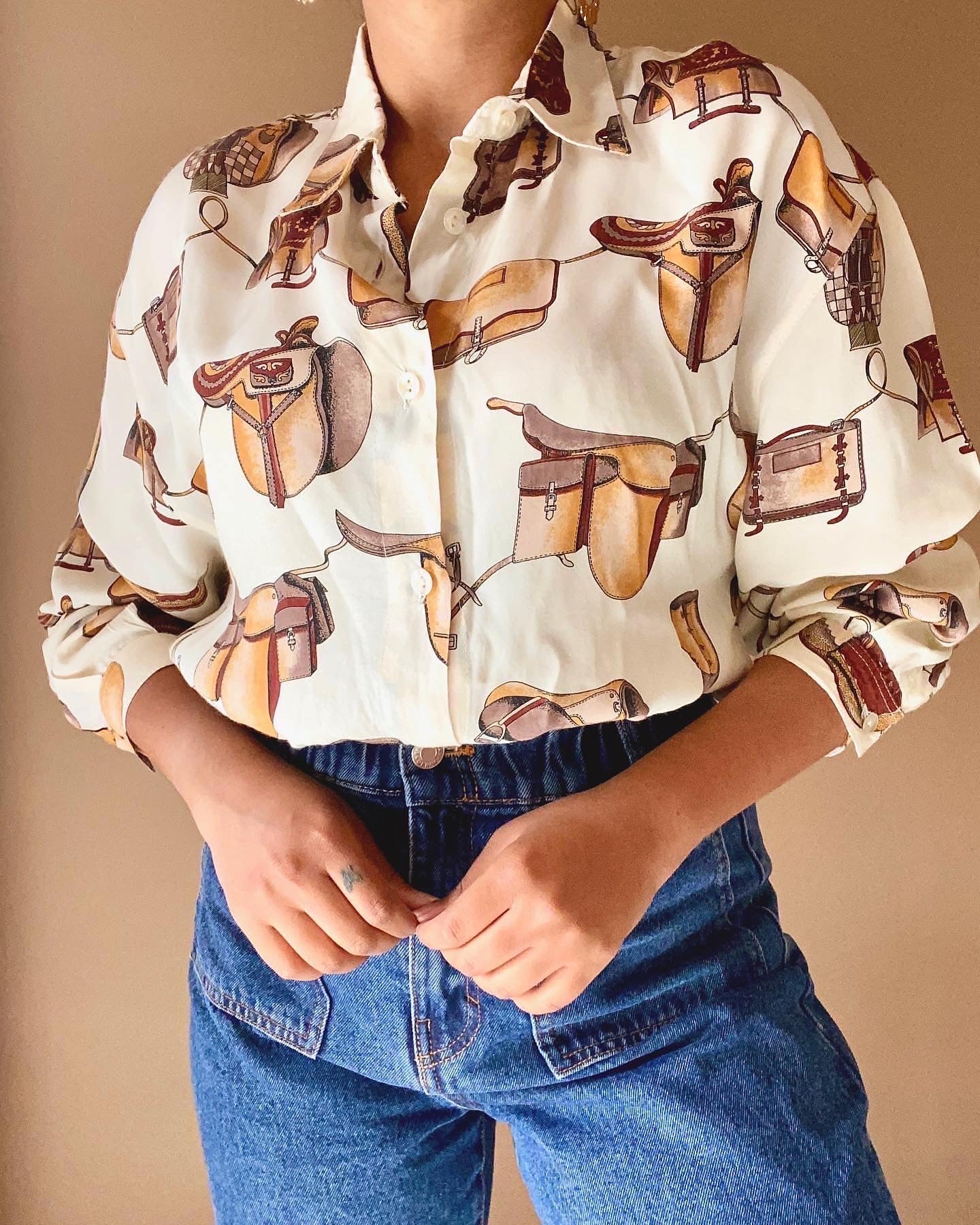 Vintage Saddle Bag Print Shirt