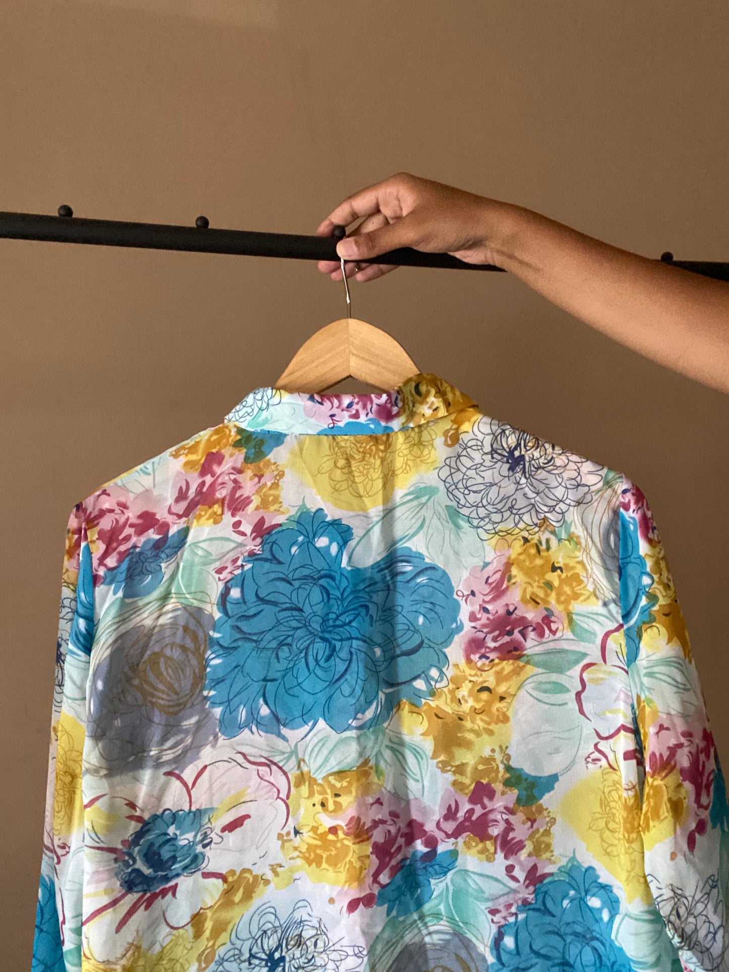 Floral Print Semi Sheer Vintage Shirt