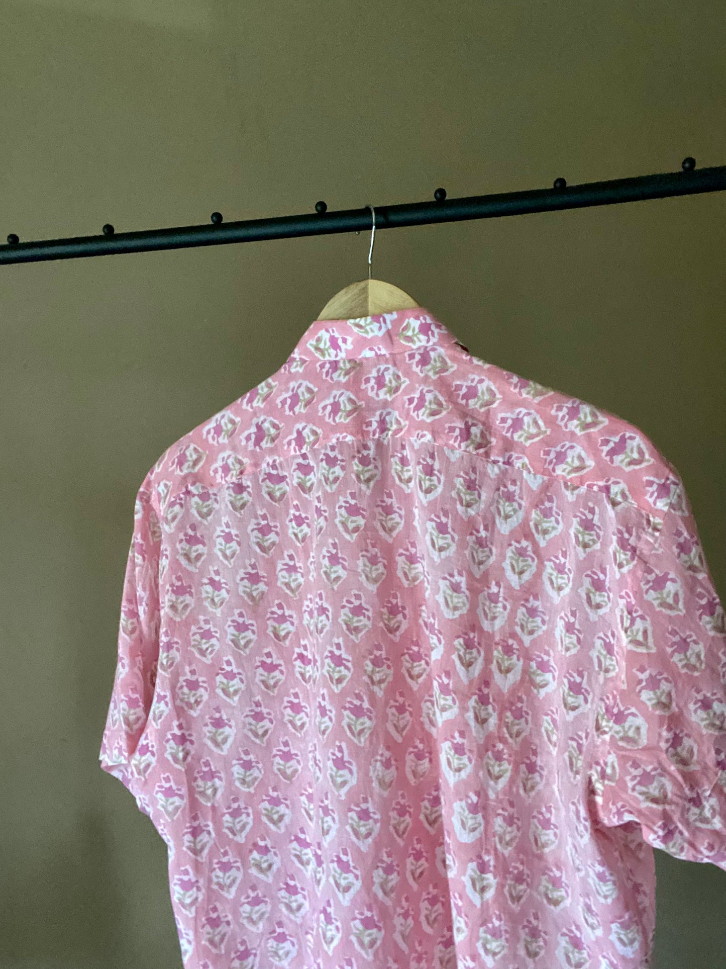 Block Print Pink Floral Shirt