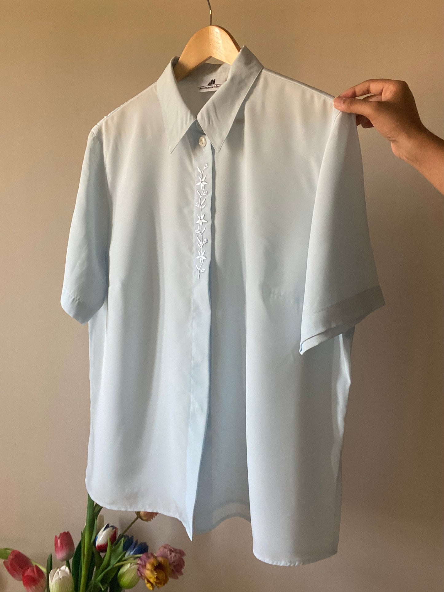 Vintage Shirt With Front Embroidery