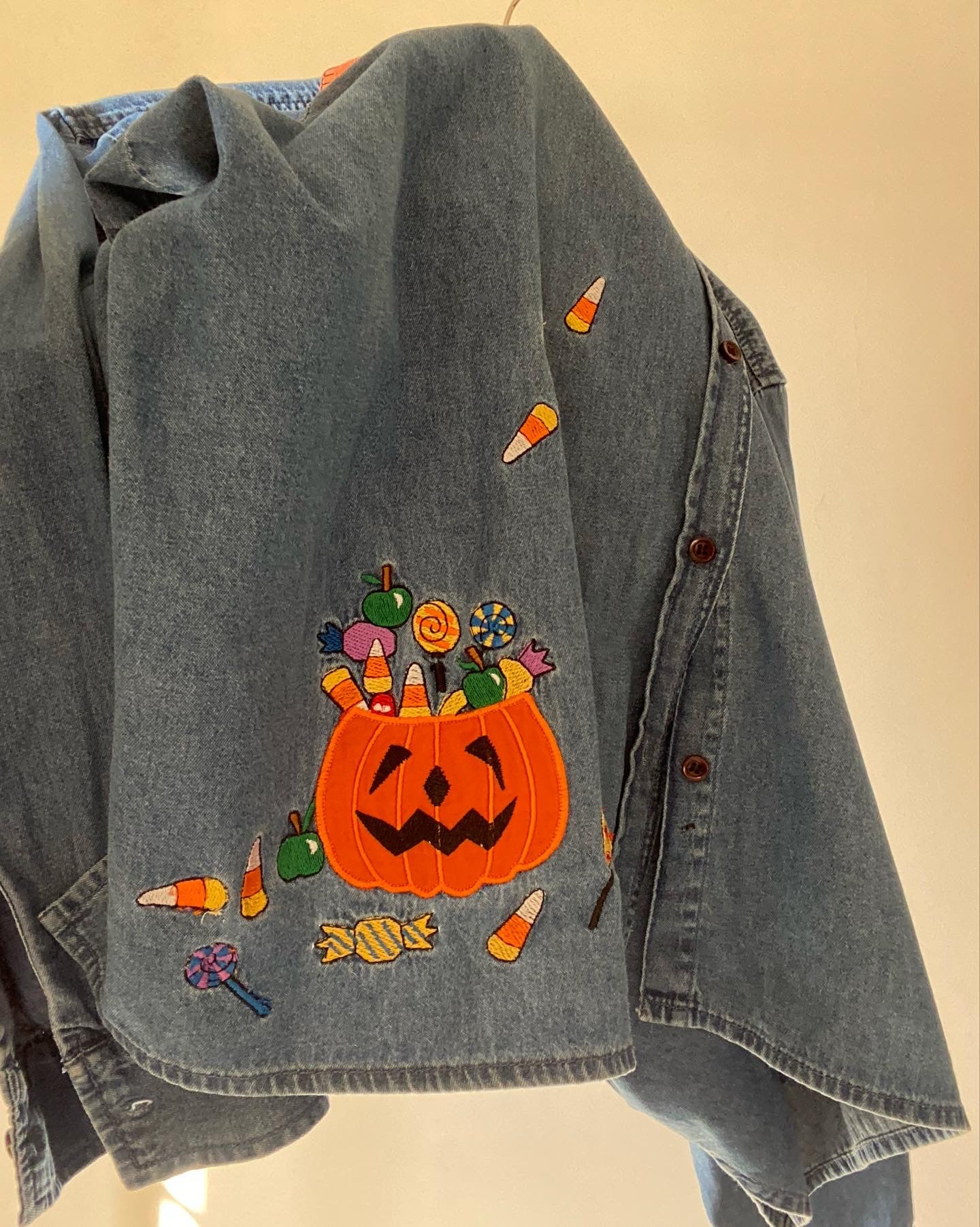 Halloween Inspired Embroidered Oversized Vintage Shaket