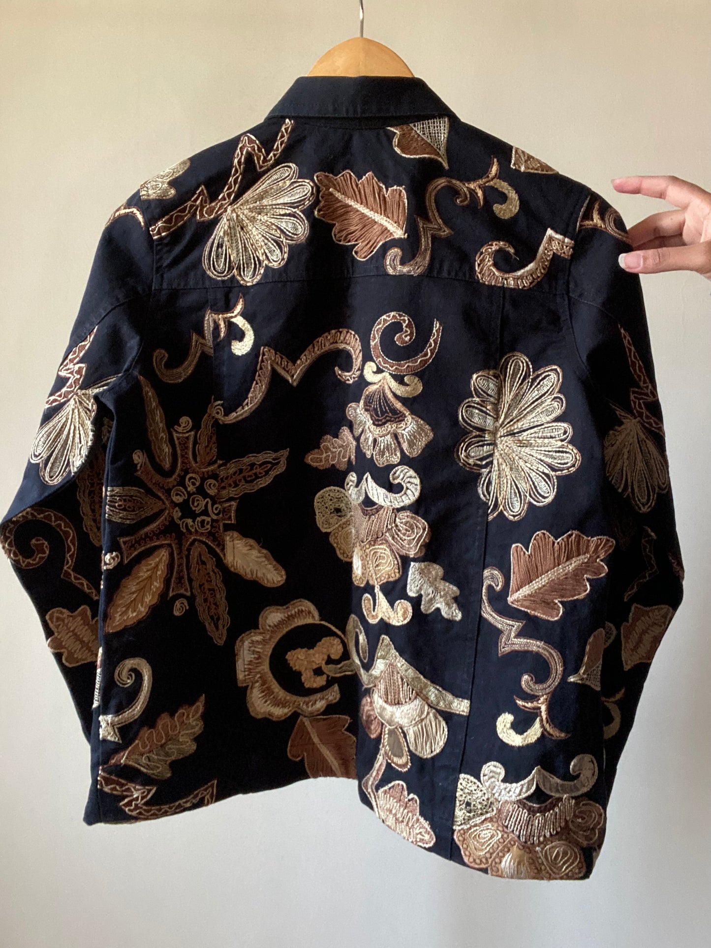 Kashmiri Embroidered Vintage Denim Jacket