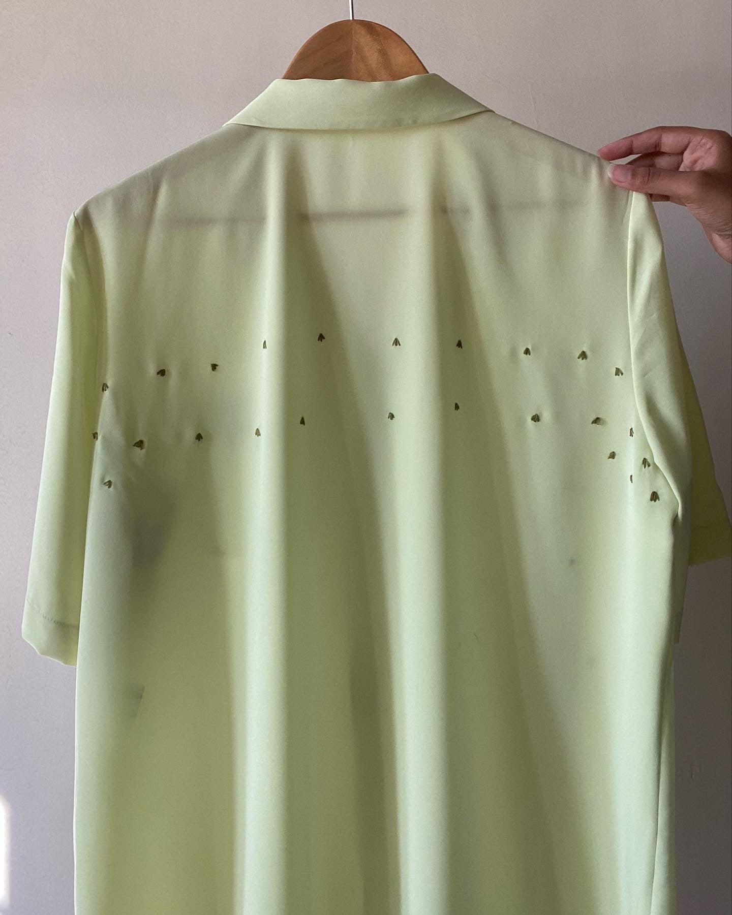 Green Hand Embroidered Vinatge Shirt