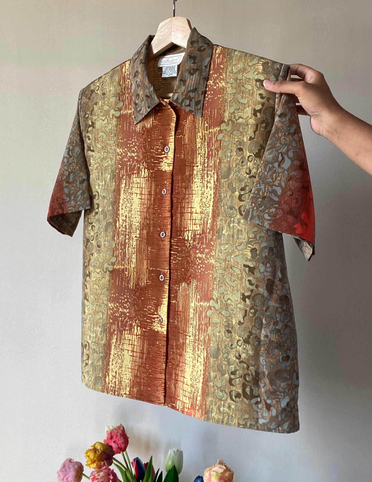 Woody Texture Print Vintage Shirt