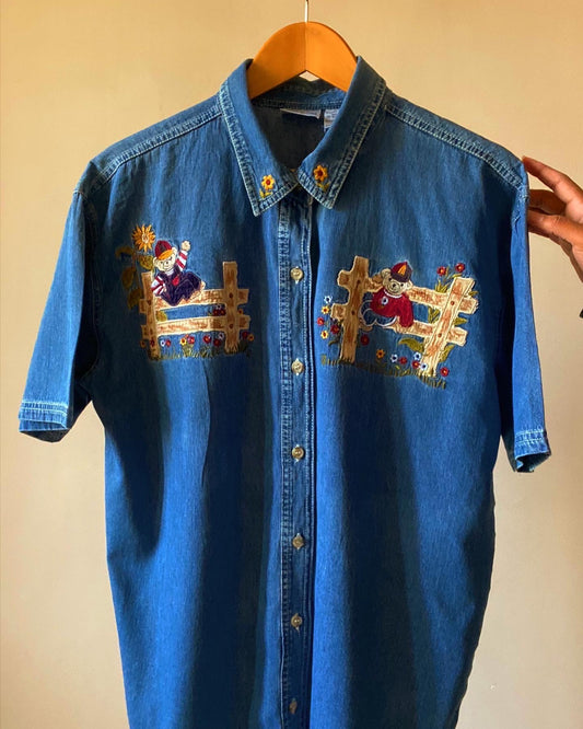 Teddy Bear Denim Vintage Shirt