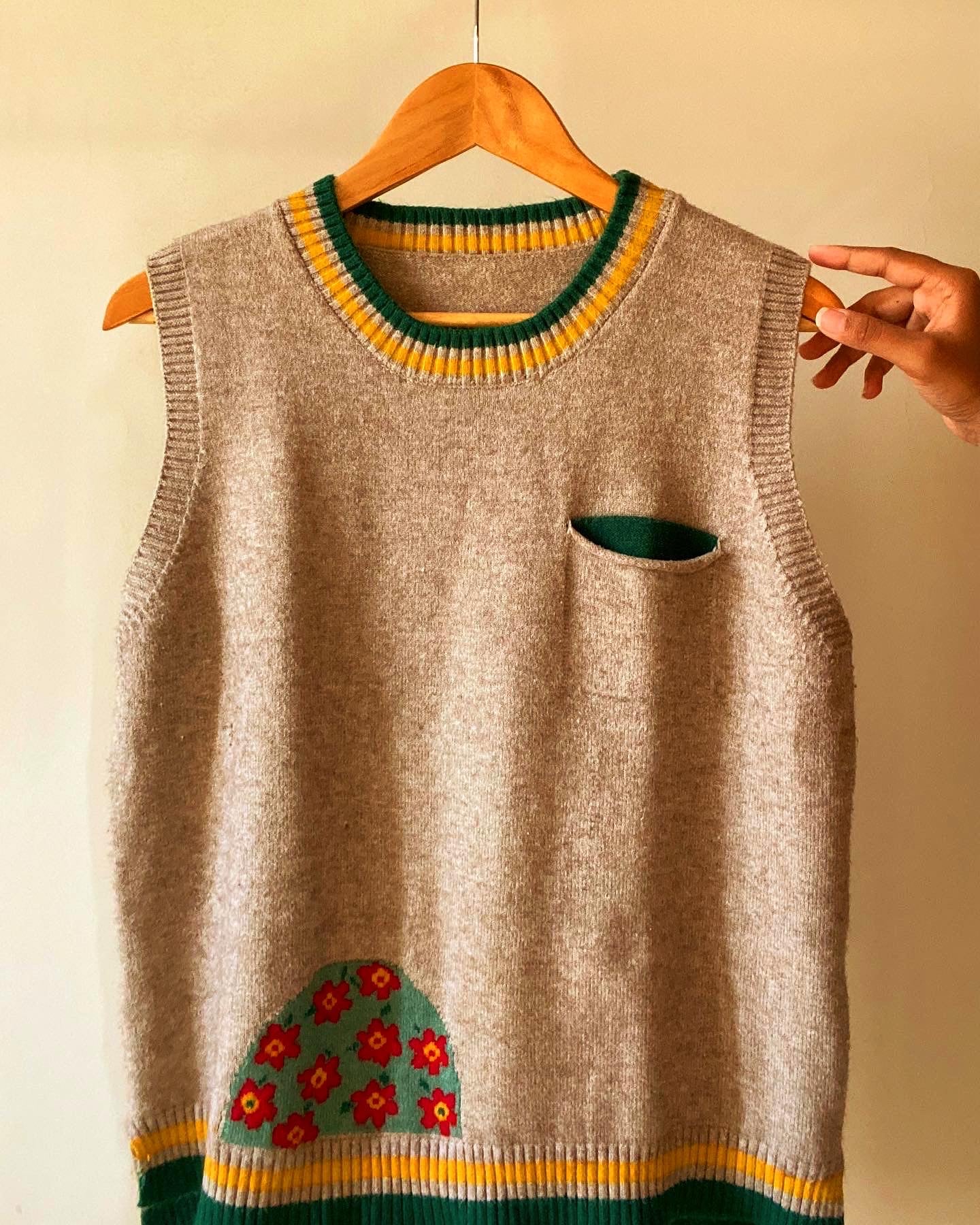 Nature Inspired Vintage Sweater Vest