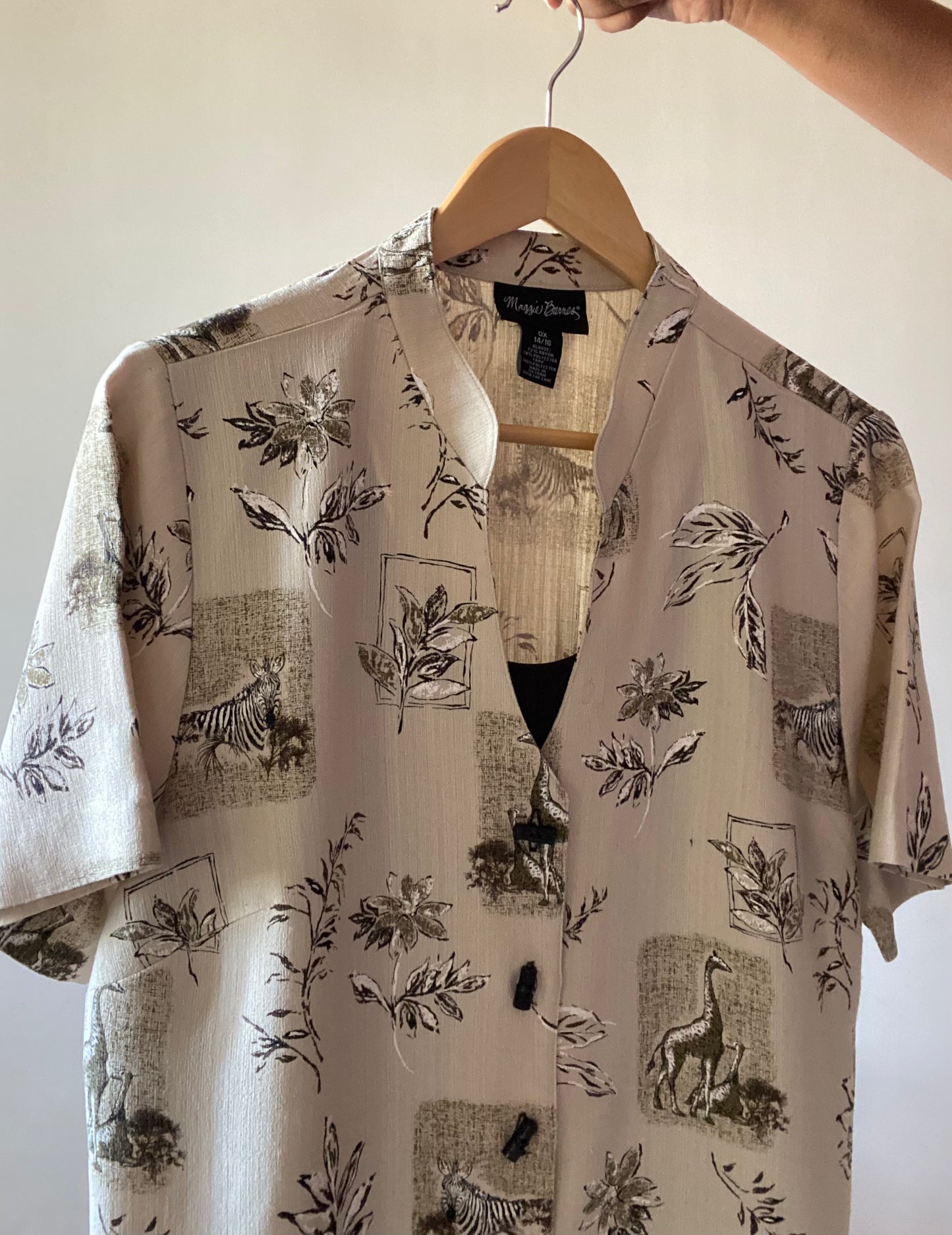 Minimalist Jungle Paradise Print Vintage Shirt