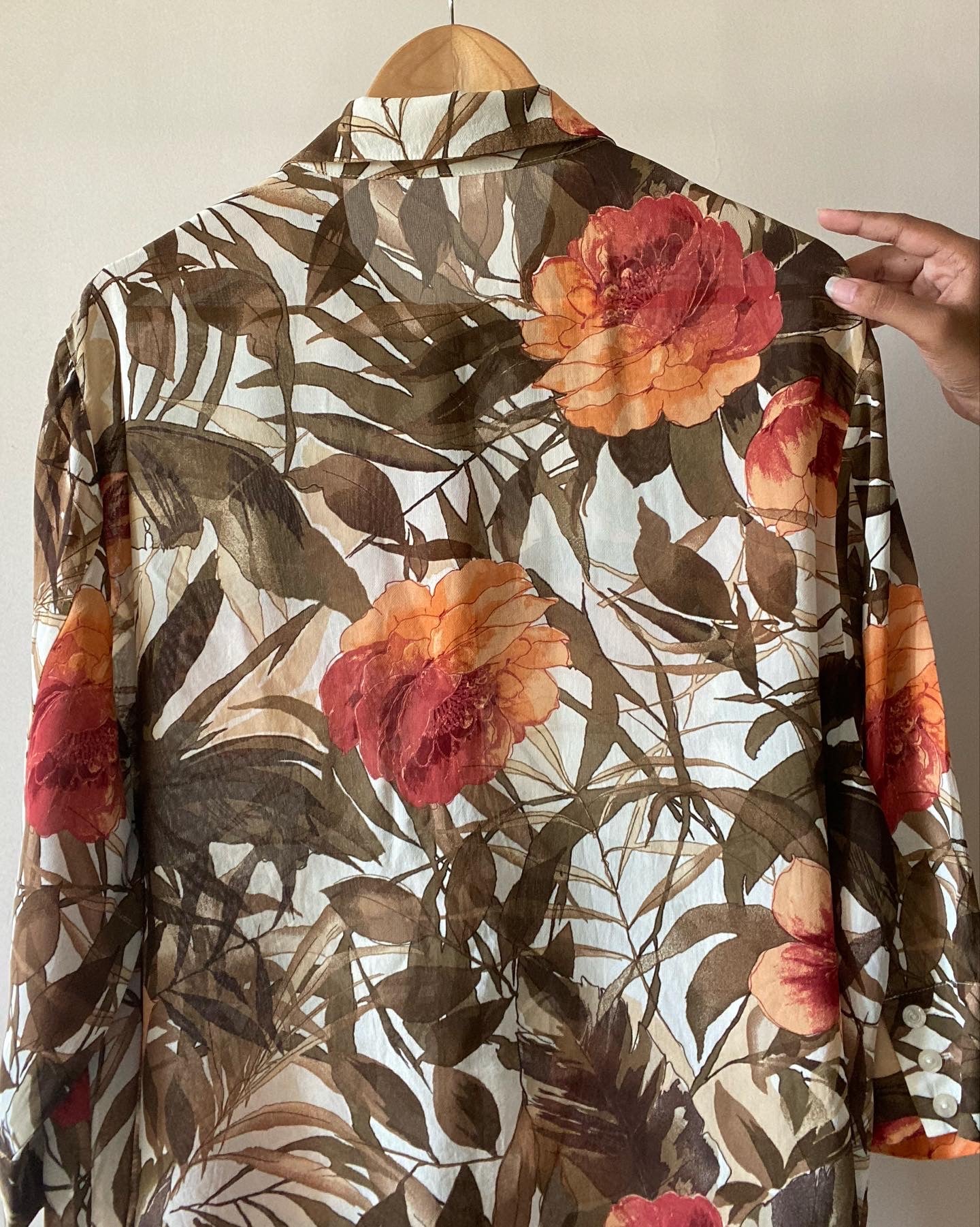 Slit Sheer Hawaiian Vintage Shirt