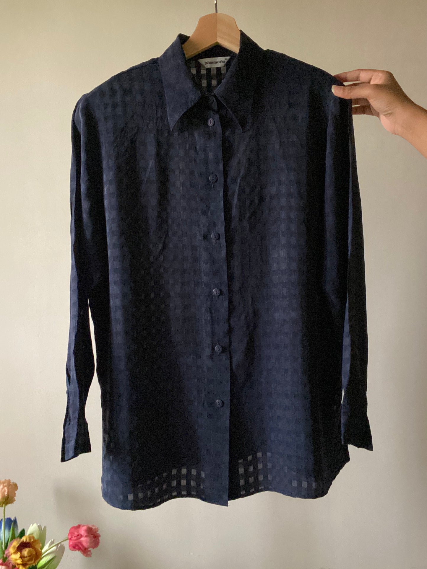 Vintage Checked Semi Sheer Shirt