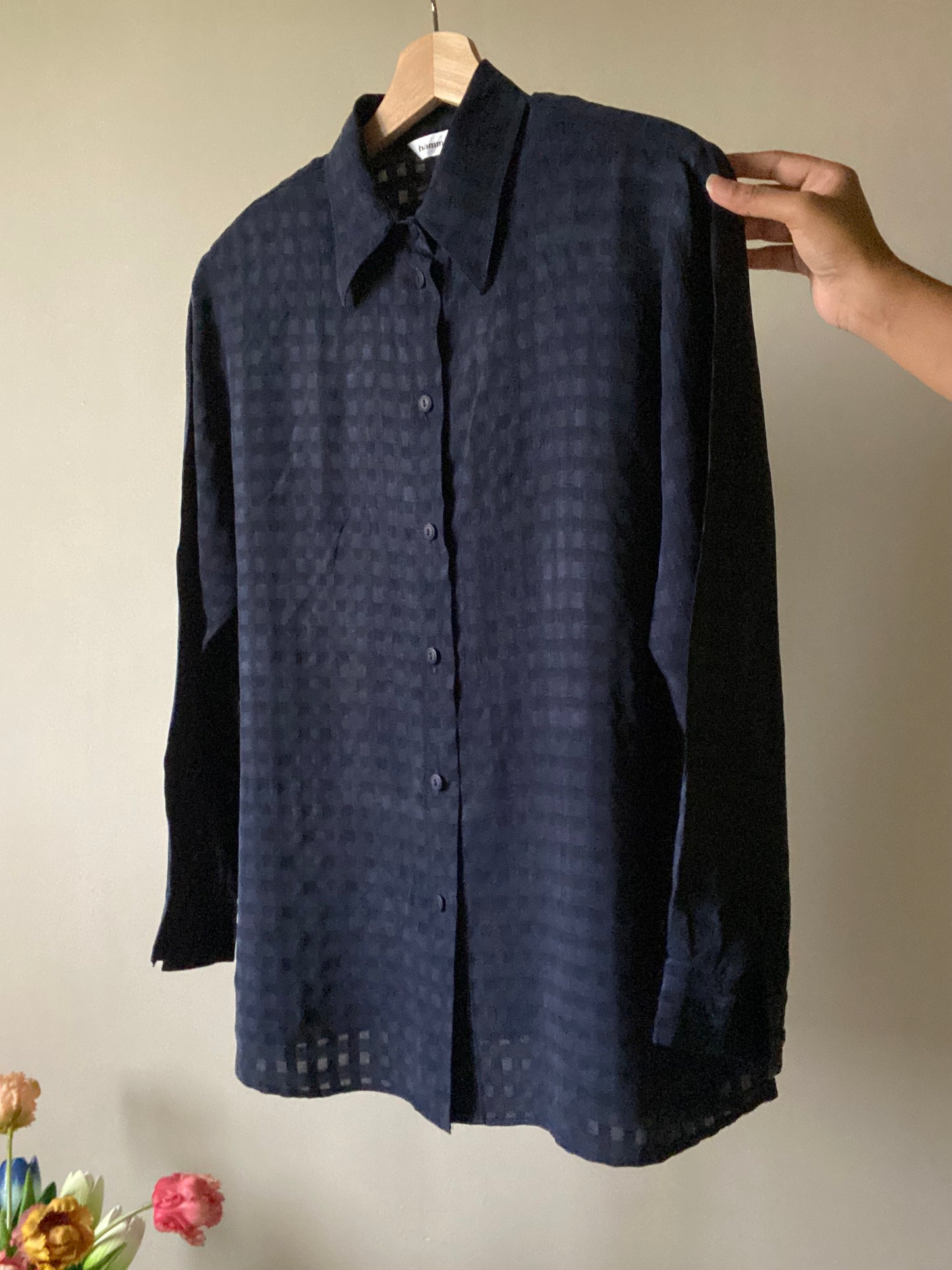 Vintage Checked Semi Sheer Shirt