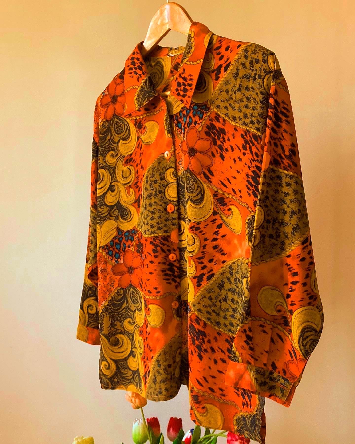 Animal and Floral Print Vintage Shirt