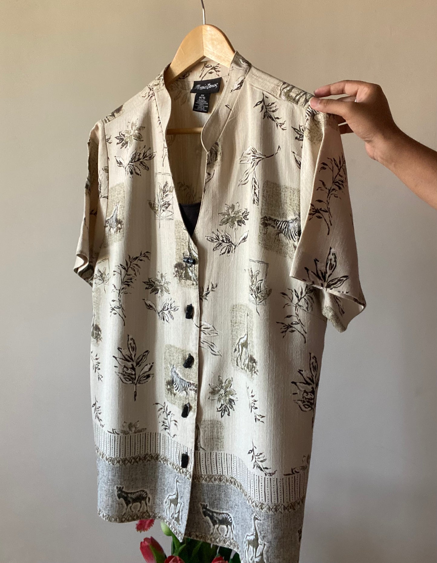 Minimalist Jungle Paradise Print Vintage Shirt