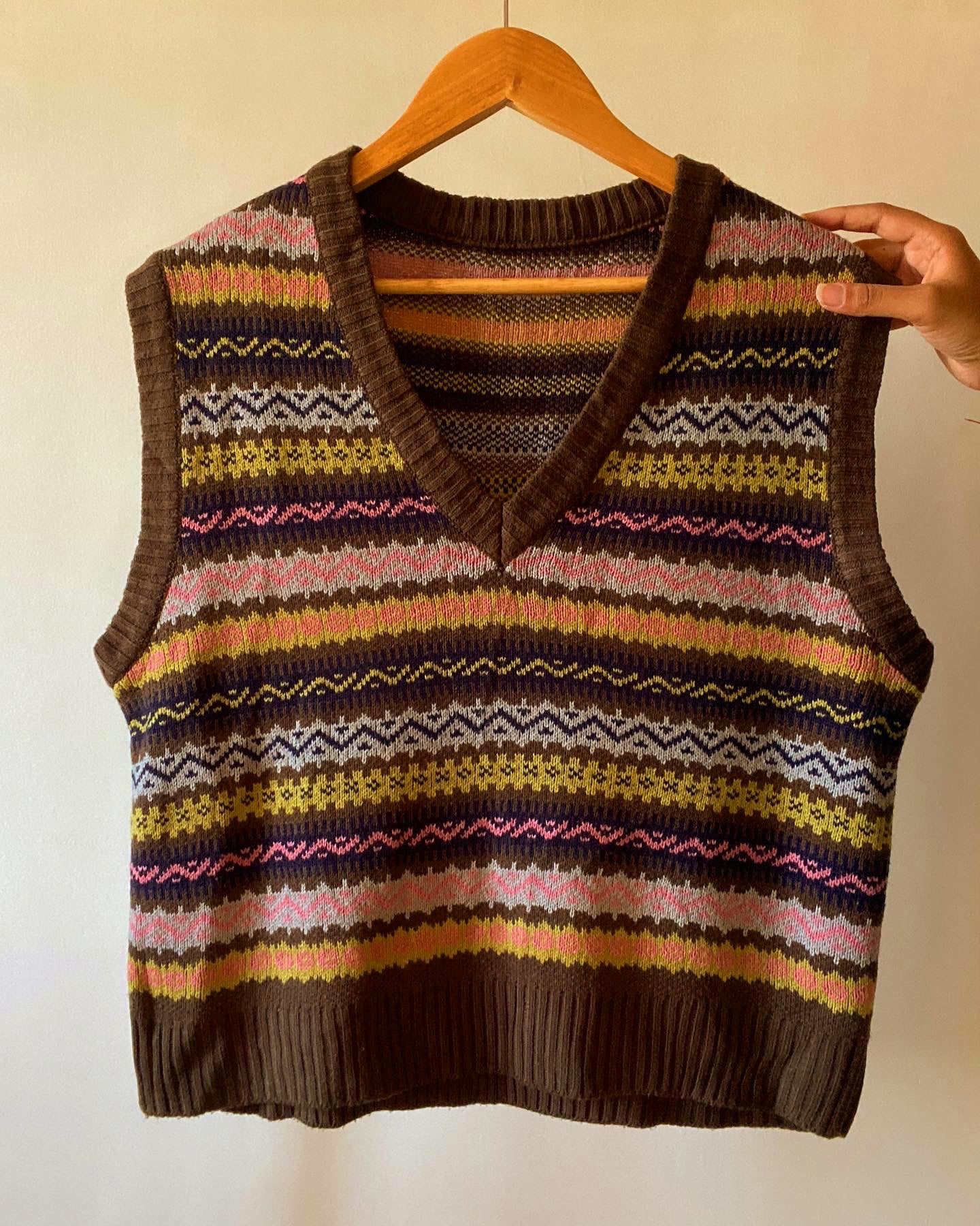 Brow Multi Coloured Vintage Inspired Sweater Vest