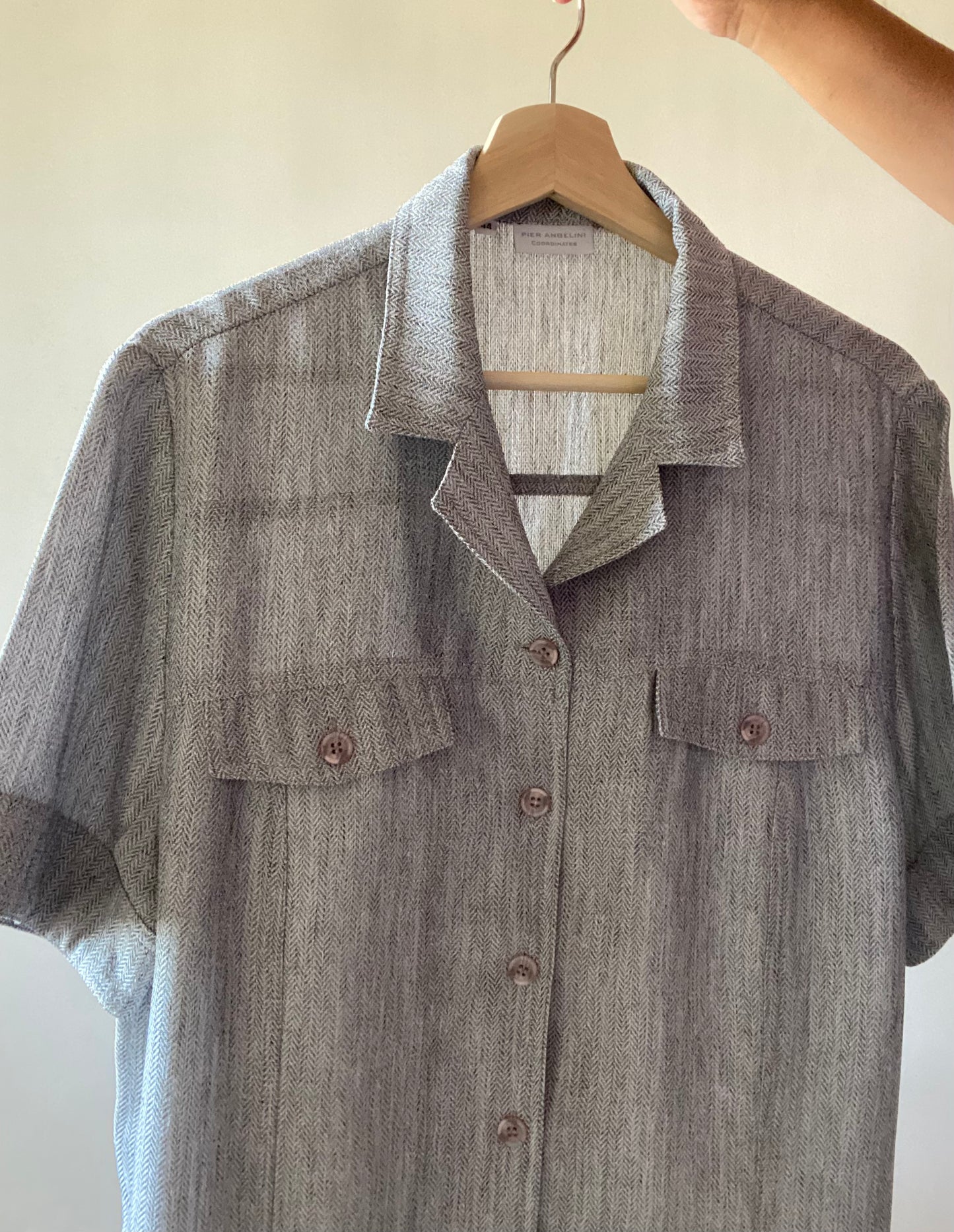 Grey Tweed Pattern Vintage Shirt