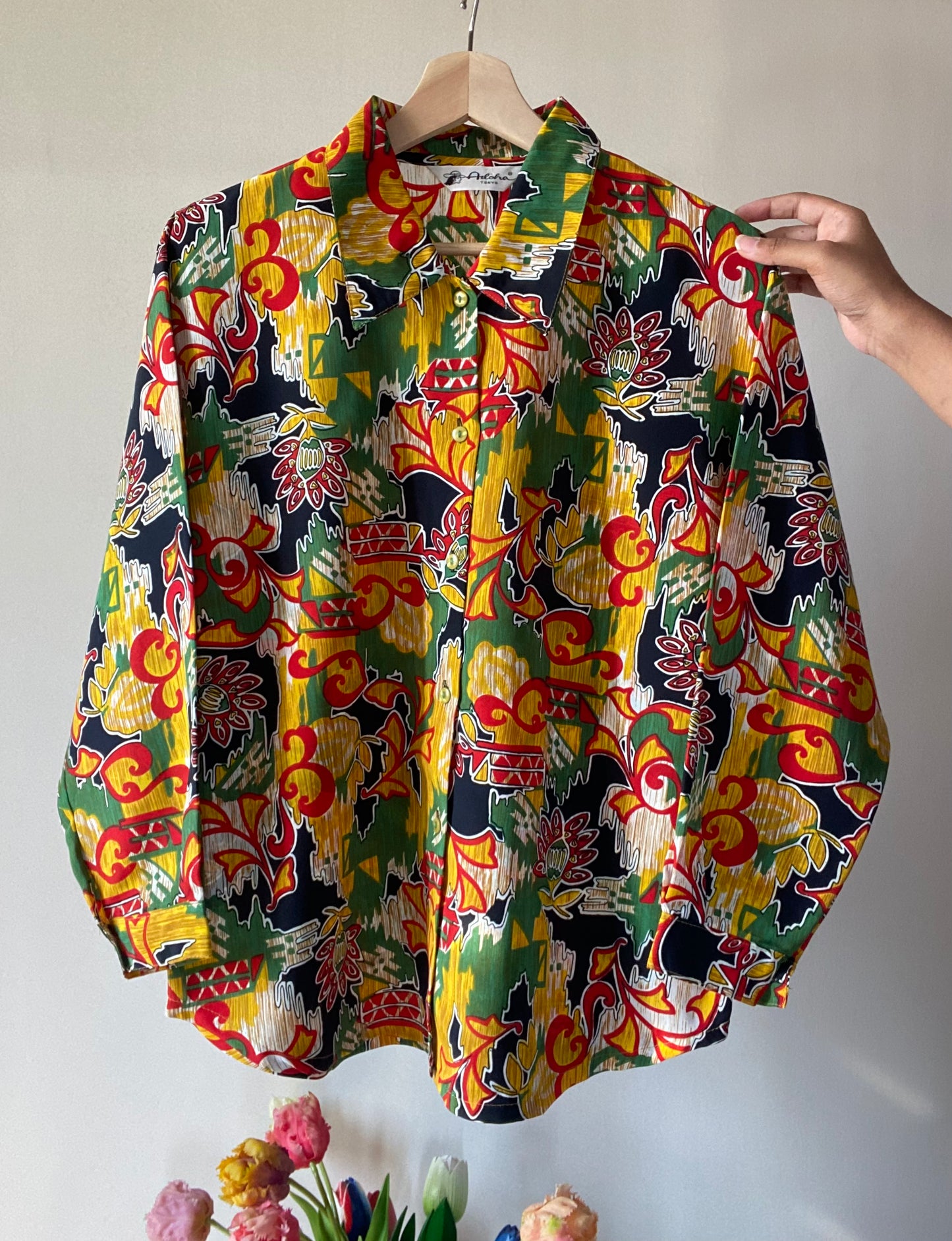 Multi Pattern Abstract Print Vintage Shirt