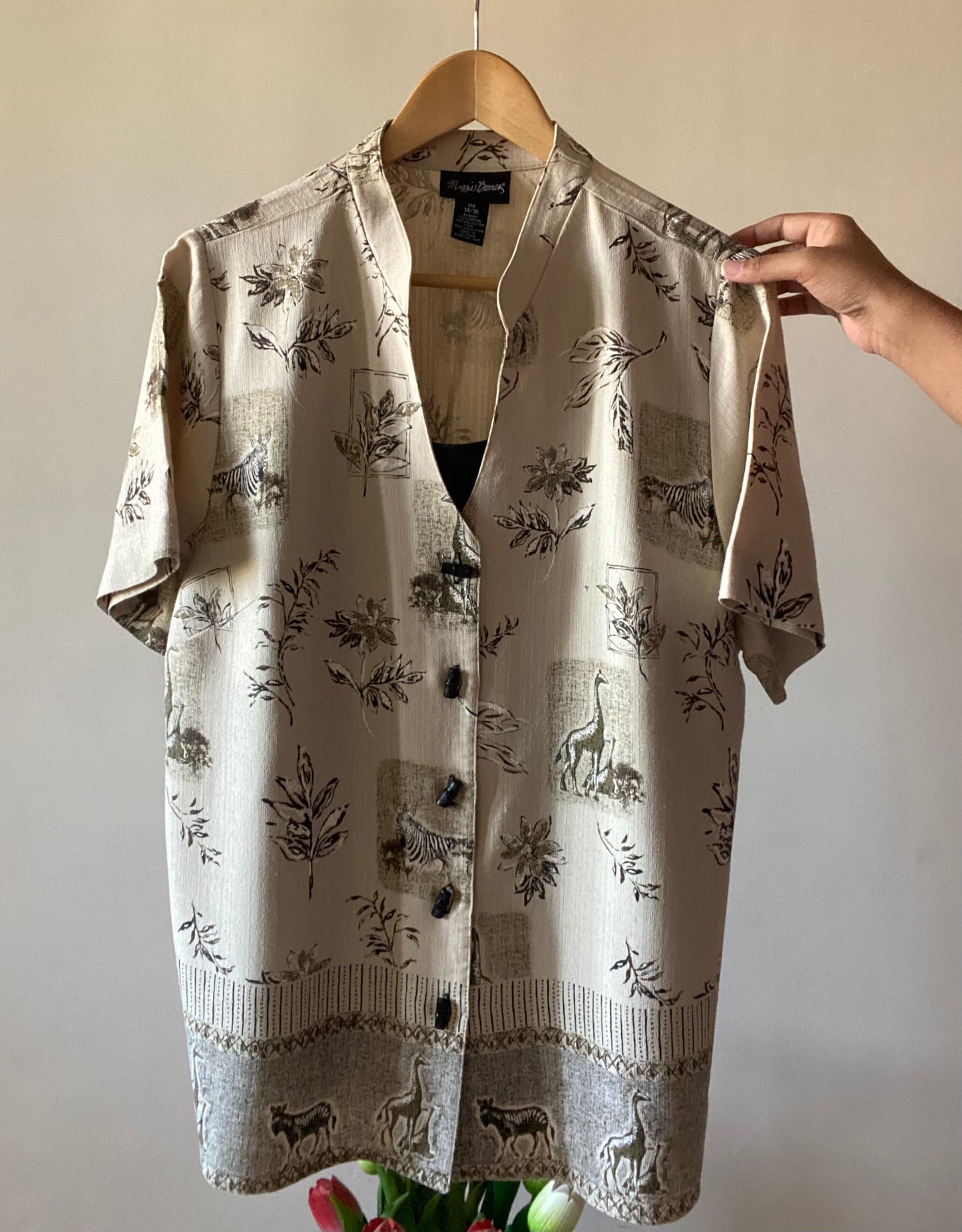 Minimalist Jungle Paradise Print Vintage Shirt