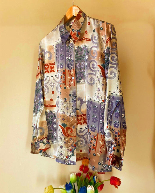 Vintage Multi Ethnic Print Shirt