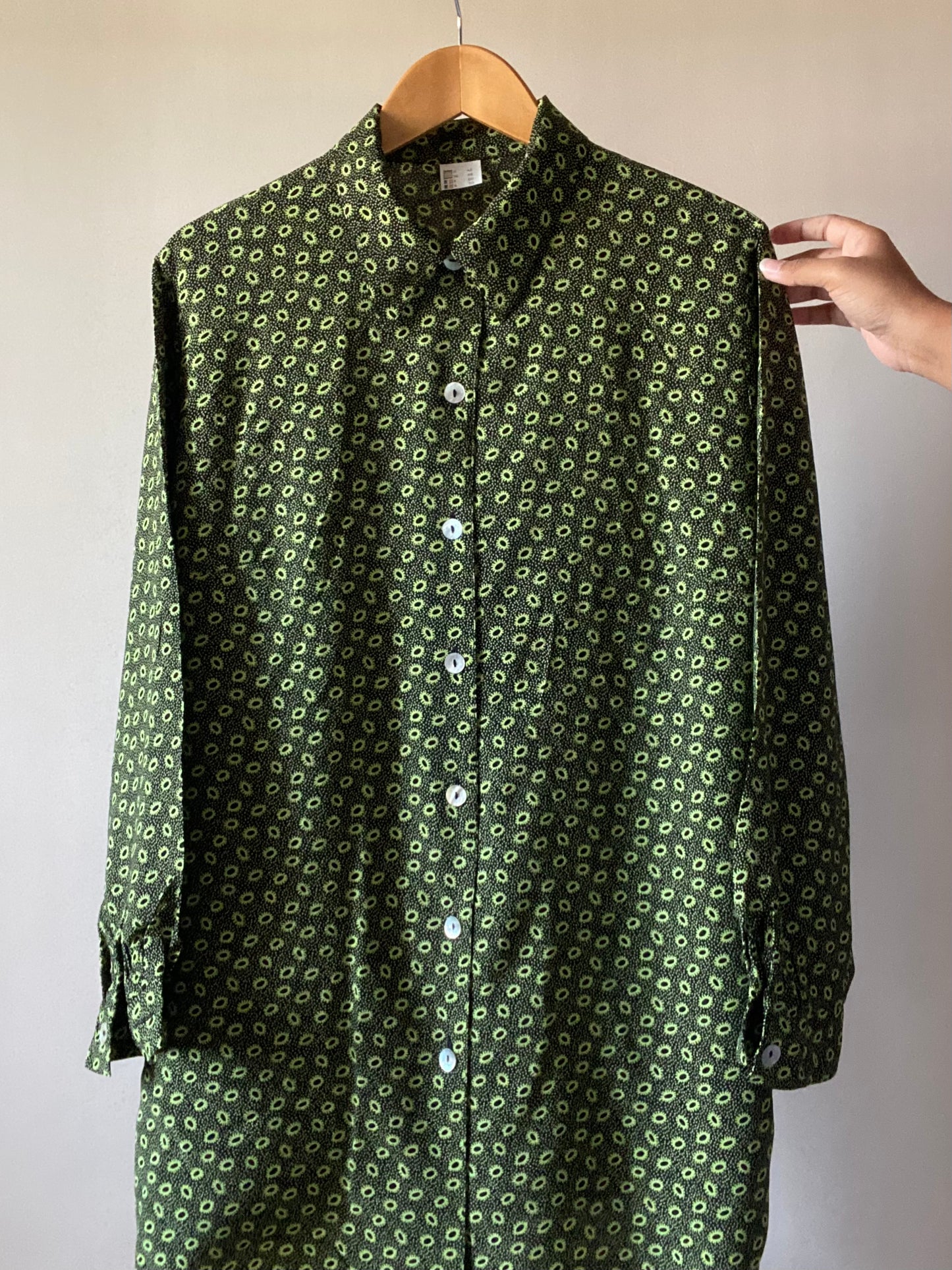 90s Neon Tiny Floral Print Vintage Shirt