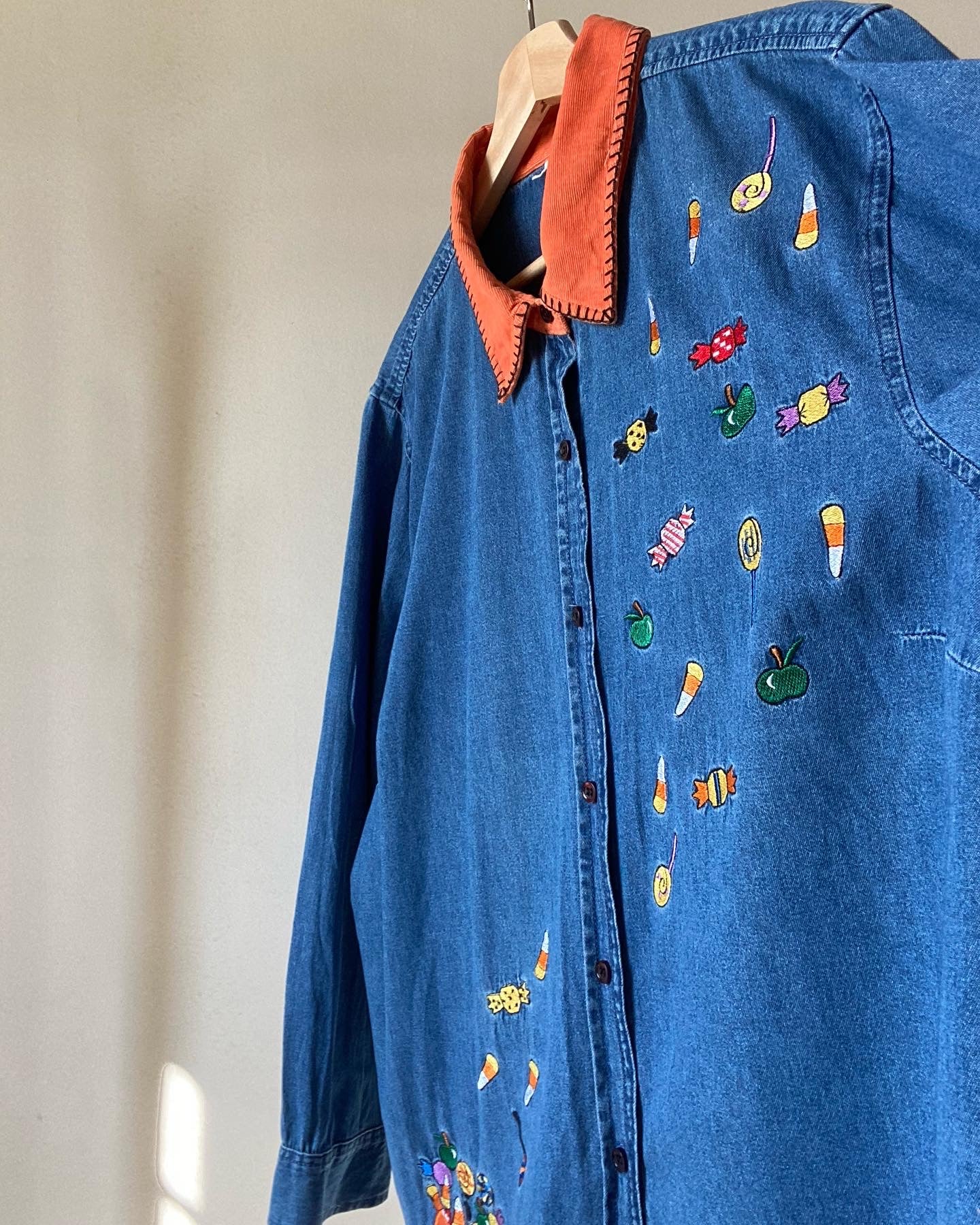 Halloween Inspired Embroidered Oversized Vintage Shaket